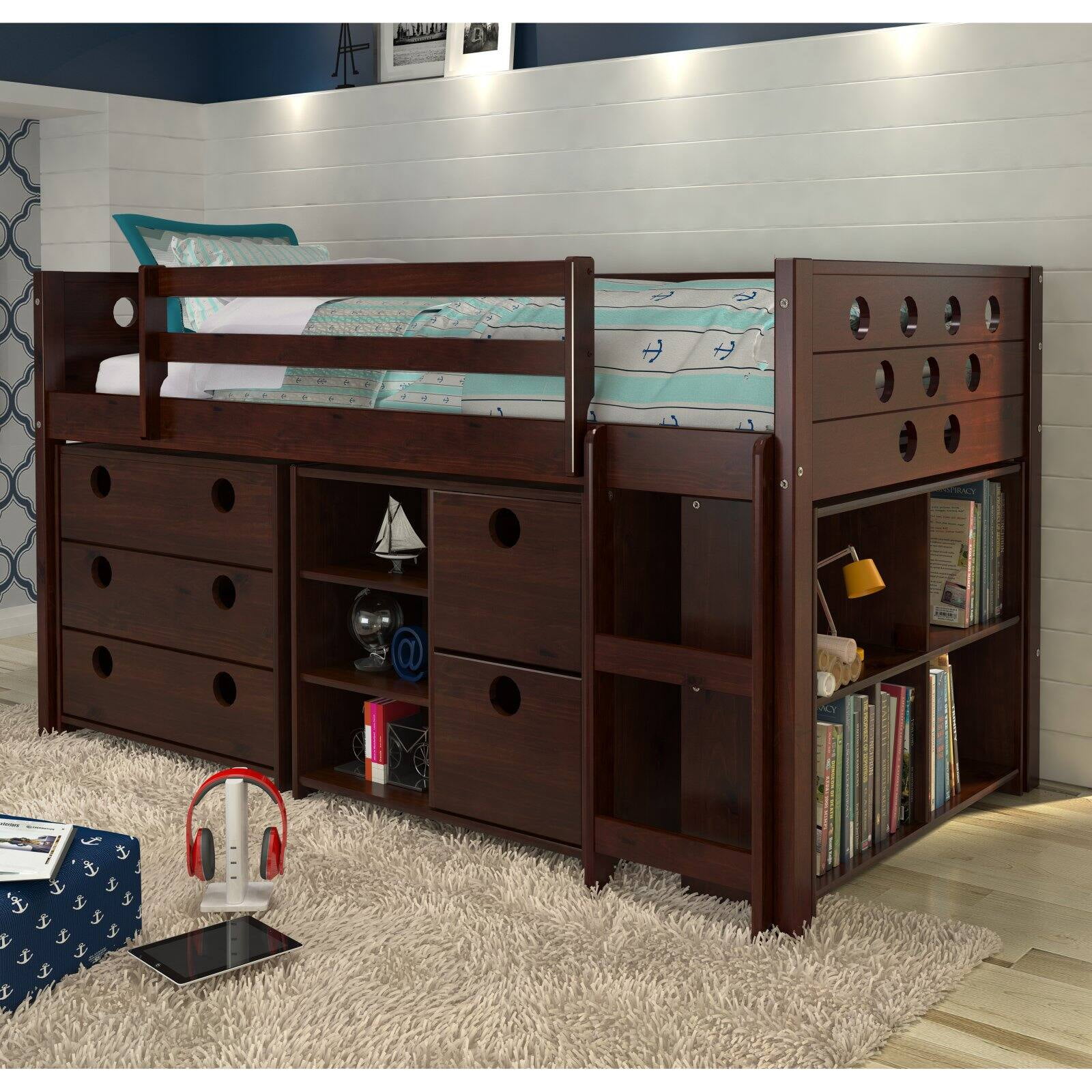 Donco kids low study loft best sale bed