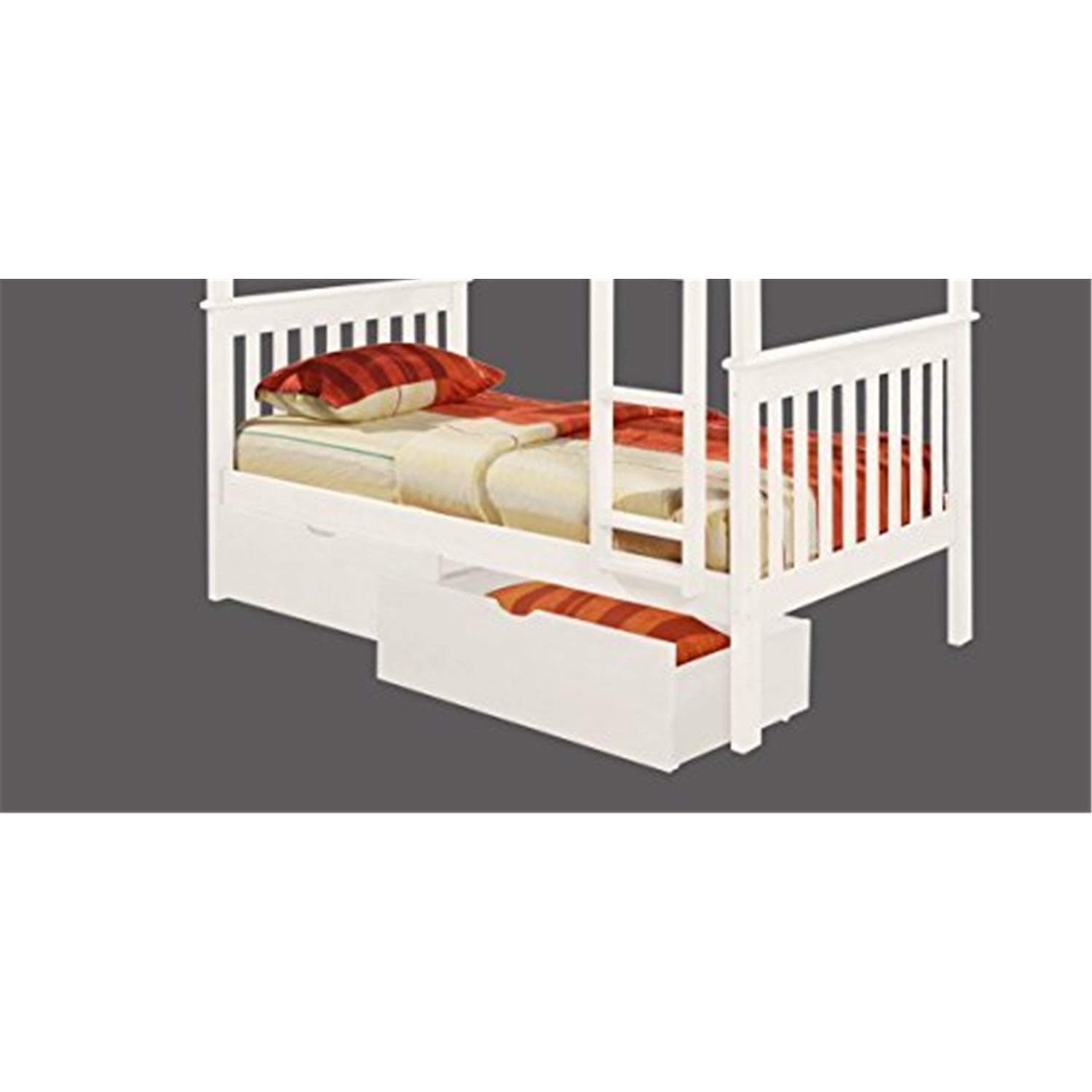 Donco Kids Dual Under Bed DrawersColorWhite,StyleDual Under Bed