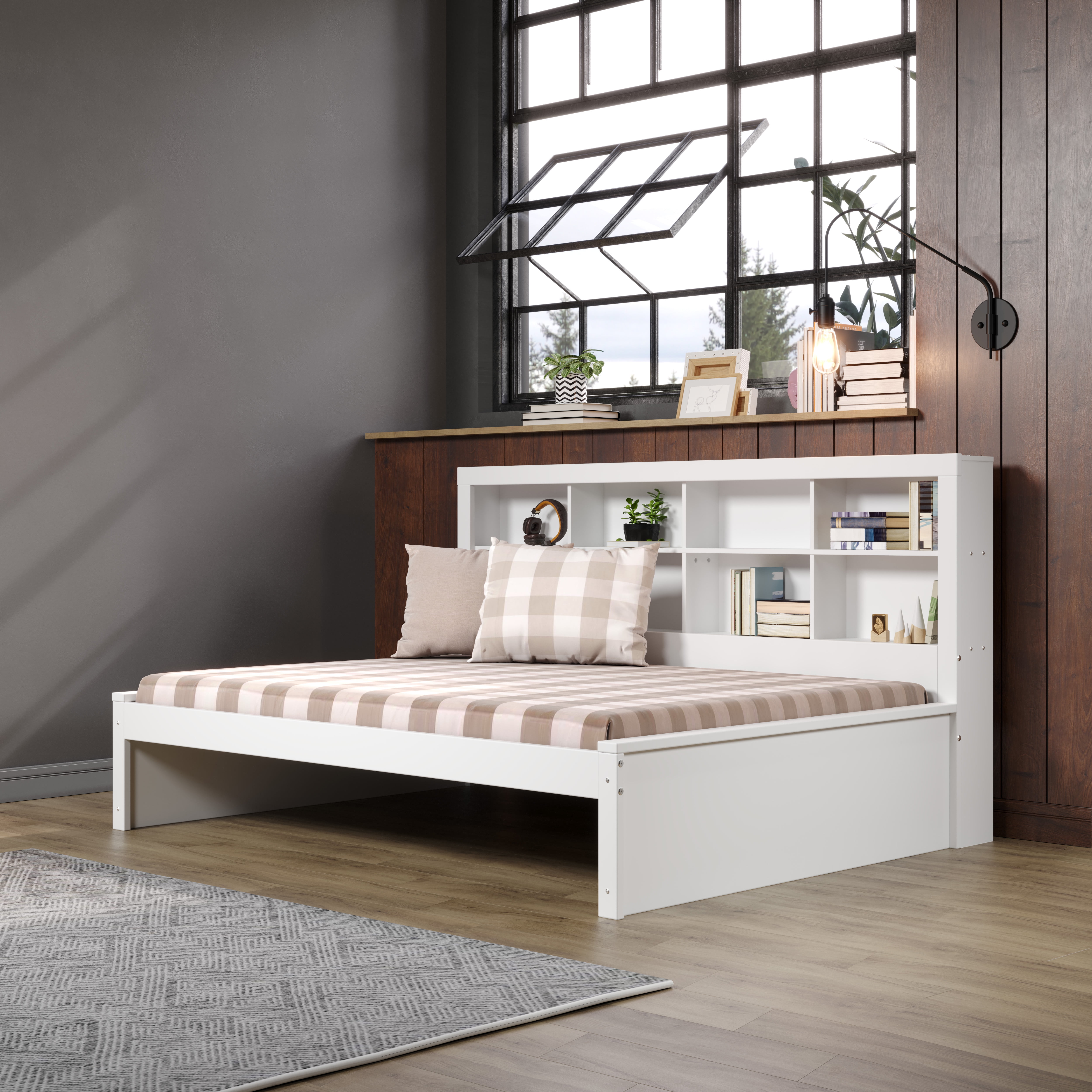 Donco Kids Full Size Daybed with Bookcase , White