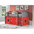 thumbnail image 1 of Donco Kids Louver Twin Antique Grey Low Loft Bed with Red Tent, Twin, Antique Grey, 1 of 2