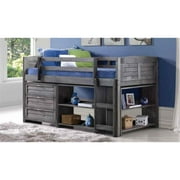 Donco Kids Louver Twin Antique Grey Modular Low Loft Bed - Group B, Twin, Antique Grey