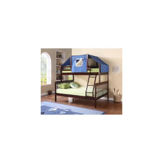 Twin/Full Mission Bunk Bed With Blue Tent