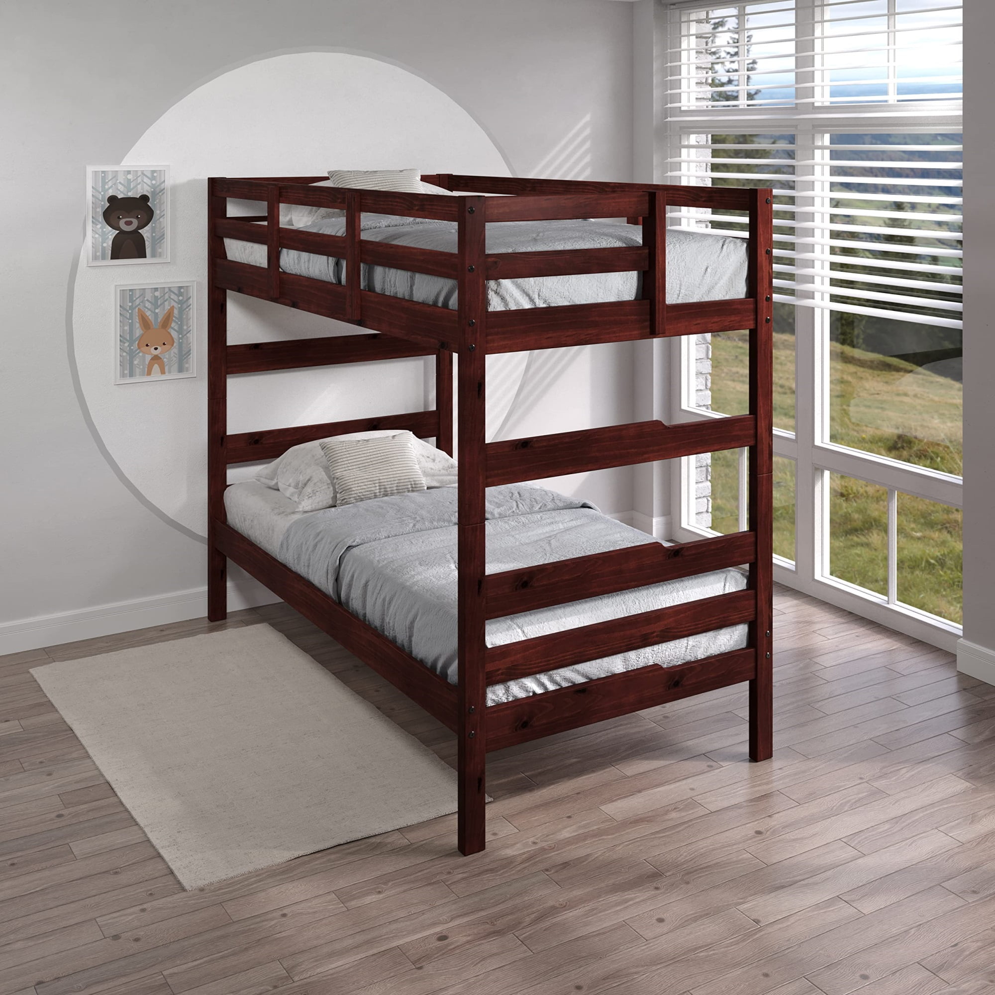 Donco Kids Promo Shaker Twin over Twin Cappuccino Bunkbed