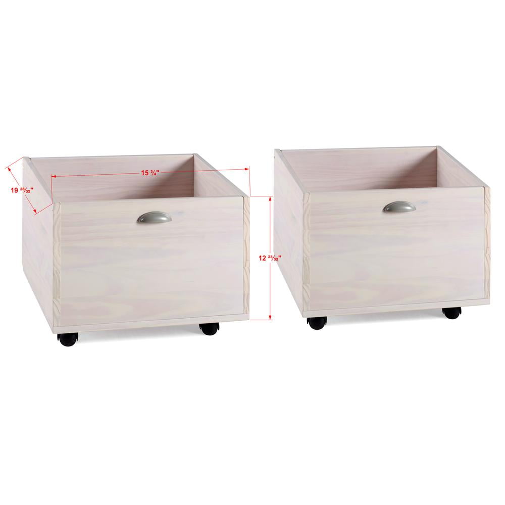 Donco Kids Twin Junior Low Loft Toy Box White Wash & Dark Grey (Set of 2)