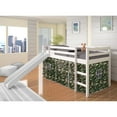 thumbnail image 1 of Donco Kids Twin Loft Bed Slide Wood Frame with Camo Tent White/Green, 1 of 9