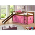 thumbnail image 1 of Donco Kids Twin Loft Bed with Slide & Pink Tent, Espresso, 1 of 5
