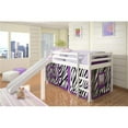 thumbnail image 1 of Donco Kids Twin Loft Bed with Zebra Tent and Slide, White, 1 of 2
