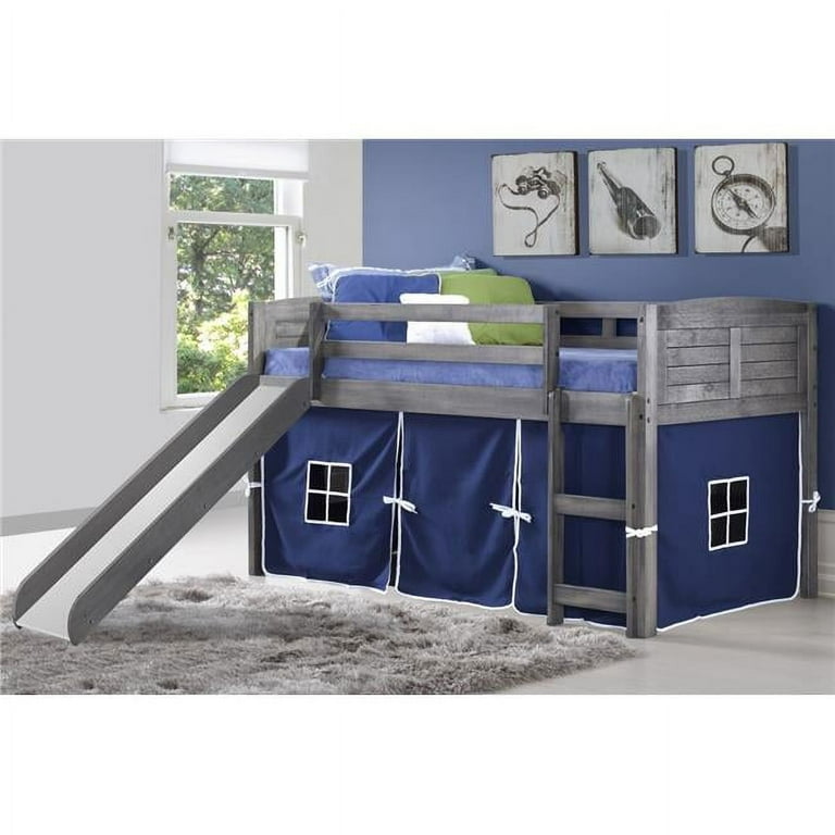 Donco twin loft bed with slide sale