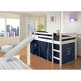 thumbnail image 1 of Donco Kids Twin Loft Bed with Blue Tent and Slide, White, 1 of 7