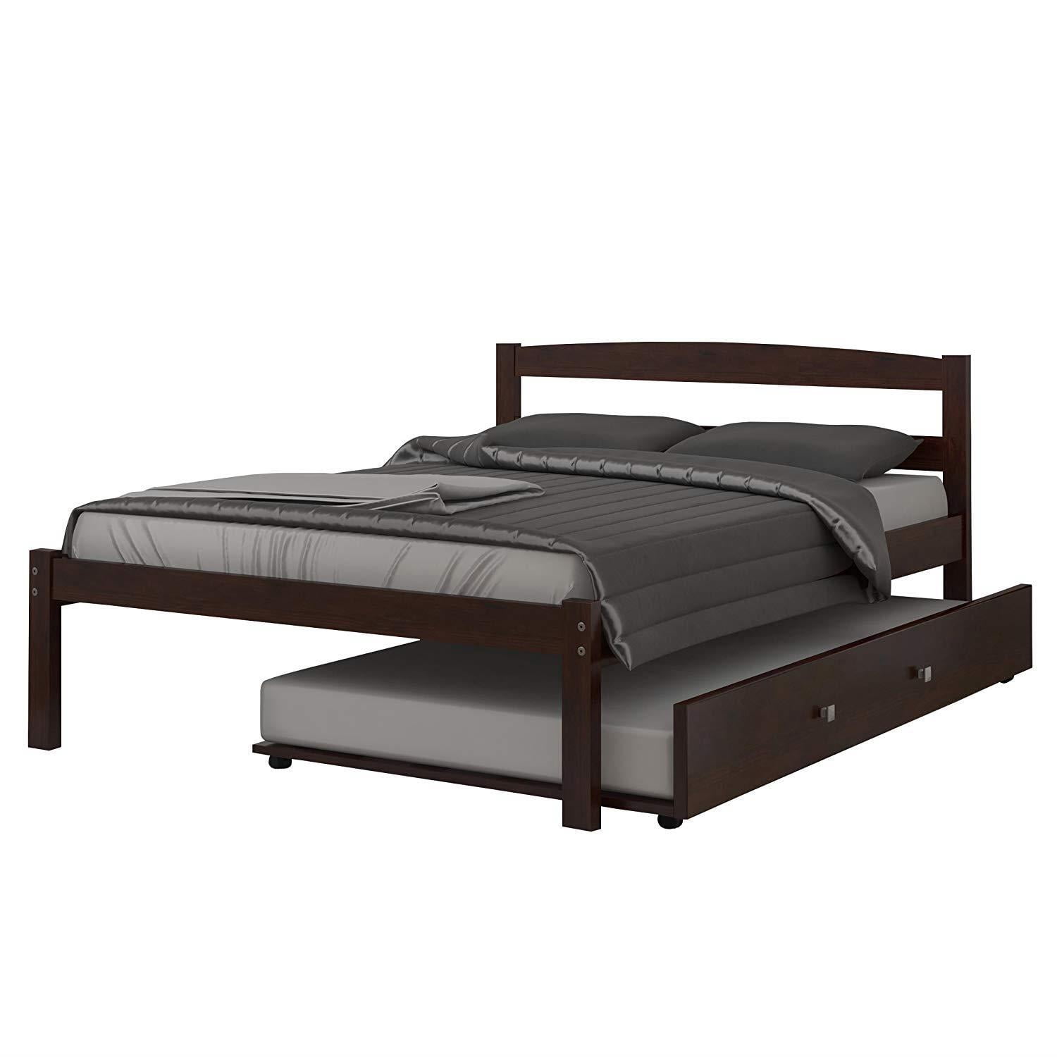 Donco Kids Econo Scandinavian Full Cappuccino Bed with Twin Trundle, Full, Cappuccino