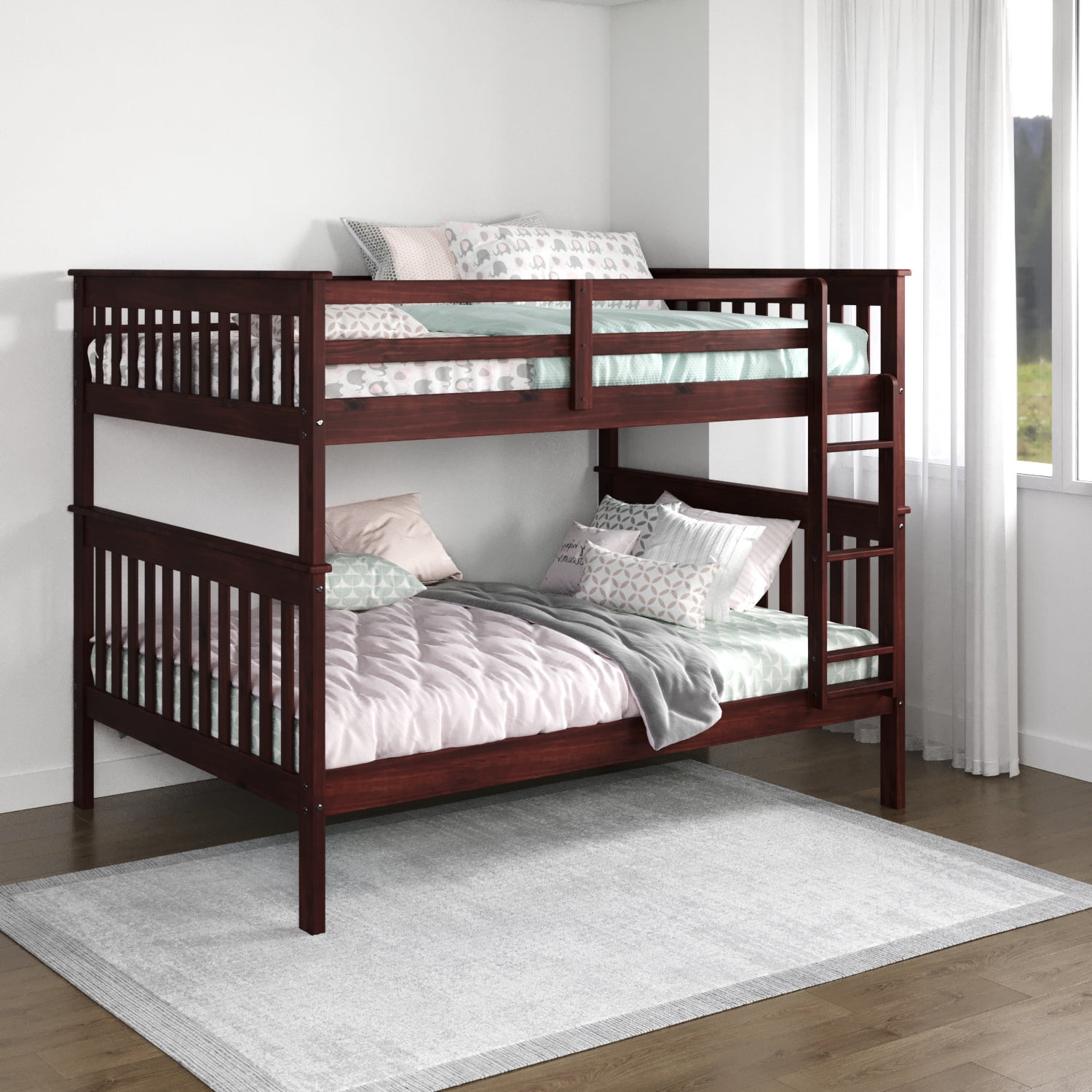 Donco Kids Full Over Full Mission Bunk Bed, Dark Cappuccino