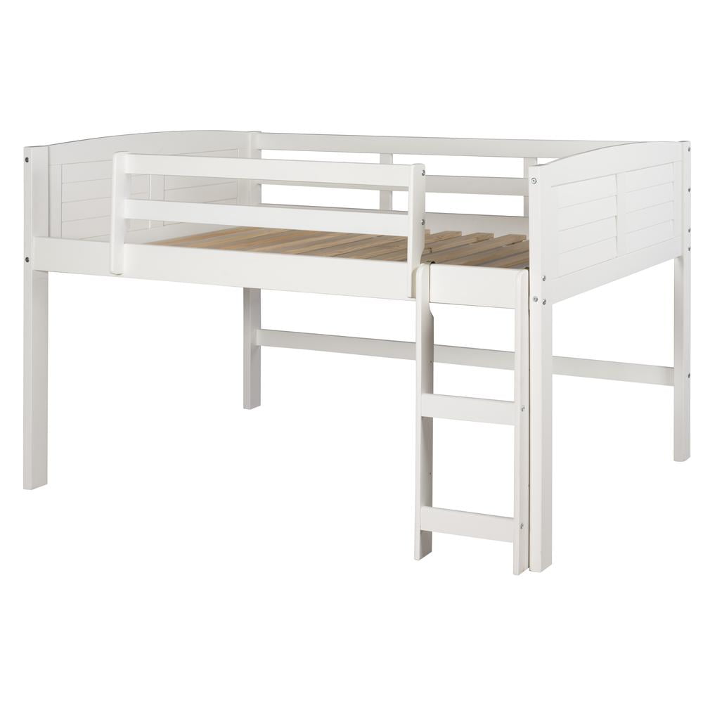 Donco Trading Louver Low Loft Hdbd/Ftbd/Rails White - Walmart.com