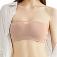 thumbnail image 1 of DondPO Bandeau Bras for Women Wireless Strapless Bras for Women Womens Bandeau Bra Strapless Bra No Underwire Padded Strapless Bras Strapless Bra Non Slip Brown XL, 1 of 7