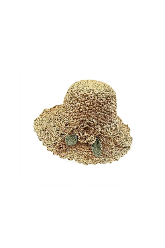 Beach Cap Elegant Crochet Hat With Ruffle Detail Womens Hats For Summer Beach Wide Brim Sun Hat Sun Visor Hats for Women Straw Hats for Women