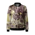 thumbnail image 1 of DondPO Bomber Jacket Women Women Autumn Fashion Leisure Square Thin Pocket Jacket Blouse Coat Baseball Top Jackets for Women Trendy Floral Jackets for Women Purple S, 1 of 5