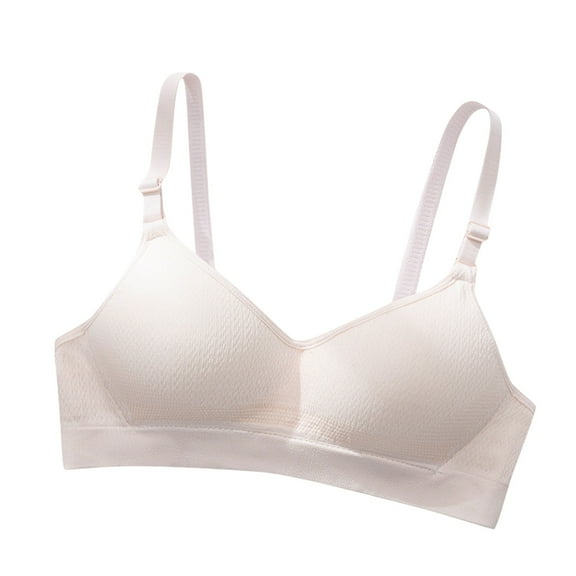 DondPO Bras for Women High School Students' Underwear with Cups without Girls' Bras Gathered and Comfortable Imitation Bras Everyday Bras No Wire Bras for Women Brown 36