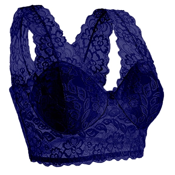 DondPO Bras for Women High Support Bras for Women Adjustable Strap Full Coverage Up Bras Comfortable No Underwire Wireless Bras No Wire Bras for Women Wireless Bras for Women Blue M