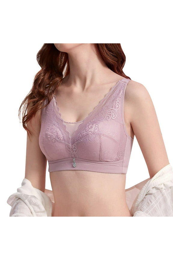 Bras For Women Underwear For Women Up Adjustable Bra Tube Top Sagging Breast No Wire Full Cup Underwear Push Up Bra Seamless Bras For Women Purple 34E
