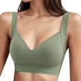thumbnail image 1 of DondPO Bras for Women Women Wirefree Bras for Women Full Coverage No Underwire Everyday Bras Comfortable Wireless Padded Bras Wireless Bra Seamless Bras Green XL, 1 of 8
