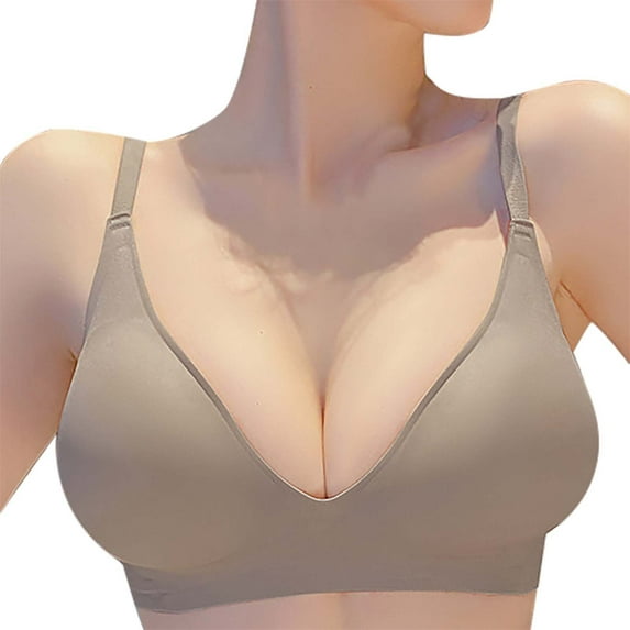 DondPO Bras for Women Women Wireless Bra No Underwire Bras Full Coverage Comfortable Bras Soft Padded Everyday Bra Wireless Bra Seamless Bras Brown M