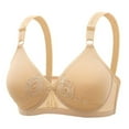 thumbnail image 1 of DondPO Bras for Women Women's Bra without Underwire Sports Bra Padded Lace Bra Hold Non Wired Sleep Bra Classic Top for Everyday Women Everyday Bras No Wire Bras for Women Beige 36, 1 of 7