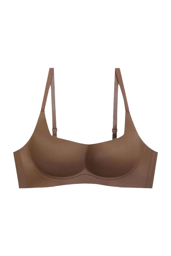Bras for Women Women's Thin Small Breasts Gather and Support To Sagging Soft Support No Breast Holding Bra Wireless Bra Seamless Bras Brown M