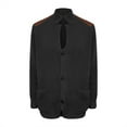 thumbnail image 1 of DondPO Cardigan Men Mens Casual Button Cuff Shoulder Patch Slim Warm Sweater Cardigan Jacket Lapel Long Sleeve Knit Jacket Men's Cardigan Sweaters Mens Sweaters Black 5XL, 1 of 4