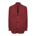 thumbnail image 1 of DondPO Cardigan Men Mens Casual Button Cuff Shoulder Patch Slim Warm Sweater Cardigan Jacket Lapel Long Sleeve Knit Jacket Men's Cardigan Sweaters Mens Sweaters Red M, 1 of 4