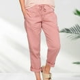 thumbnail image 1 of DondPO Cargo Pants Women,Lounge Pants Women Women's Loose Fit Summer Loungewear Baggy Elastic Waist Pant Straight Leg Trousers Cargo Pant Sweatpants Women,Womens Pants,Pink Pants L, 1 of 6