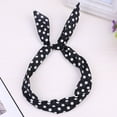 thumbnail image 1 of DondPO Dot Bow Headbands for Women Girls Bunny Ears Knotted Hairband Red Bow Polka Dot Headbands for Women Fashion Vintage Girls Hair Accessories Black, 1 of 2