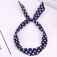 thumbnail image 1 of DondPO Dot Bow Headbands for Women Girls Bunny Ears Knotted Hairband Red Bow Polka Dot Headbands for Women Fashion Vintage Girls Hair Accessories Navy, 1 of 2