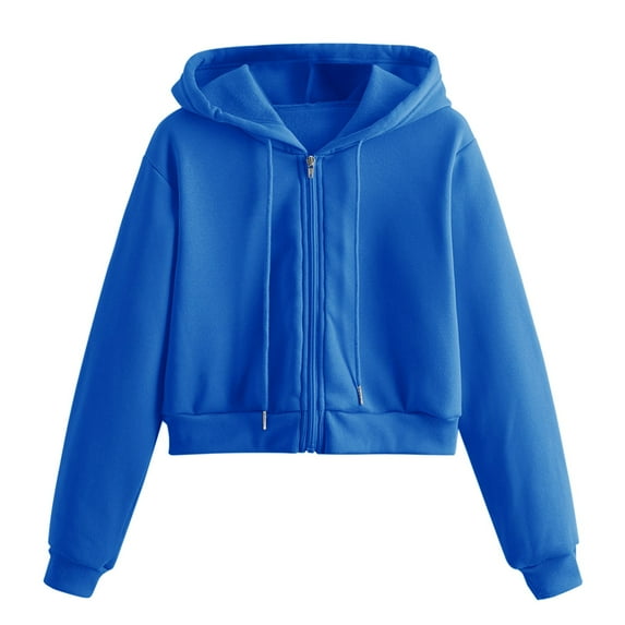 DondPO Essentials Hoodie Hoodies for Women Women Casual Solid Long Sleeve Zipper Hooded Sweatshirt Tops Zip Up Hoodie Women Sweatshirt for Women Dark blue M