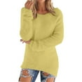thumbnail image 1 of DondPO Fluffy Sweater Women's Fashionable Long Sleeve Pullovers Loose Fuzzy Jumper Sweater Fuzzy Sweater for Women Pink Sweater for Women Yellow XL, 1 of 8