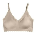 thumbnail image 1 of DondPO Front Closure Bras for Women No Underwire Seamless Tshirt Bra Tee Shirt Bra Womens Bras No Underwire Anti Sagging Bras for Older Women Plus Size Bras for Women Beige L, 1 of 4
