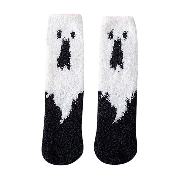 DondPO Halloween Socks Cute Printed Autumn/Winter Warm Socks For Halloween Halloween Fuzzy Socks Fall Socks Clearance!