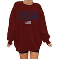 thumbnail image 1 of DondPO Hoodies for Women Oversized USA Sweatshirt Women's Long Sleeve Casual Pullover Sweatshirt for Women Oversized Sweatshirt for Women Multi-color L, 1 of 6