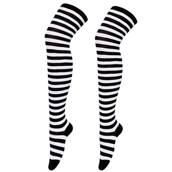 DondPO Knee Socks for Women Thigh Highs Thigh High Striped Thigh High Socks Thick Thigh High Socks Striped Tights Women Striped Knee High Socks Thigh High Stockings