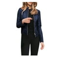 thumbnail image 1 of DondPO Leather Jacket Women Women Biker Ladies Jacket Coat Punk Tops Motor Cropped Short Lapel Zip Women's Coat Leather Blazer Women Black Leather Jacket Blue 3XL, 1 of 6
