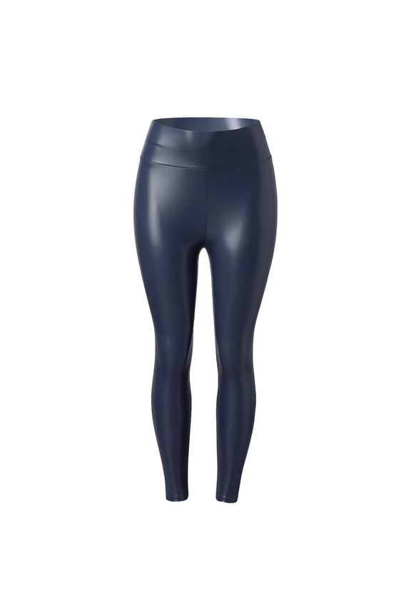 Leggings for Women,Fleece Lined Leggings Womens Faux Leather Leggings Stretch High Waisted Pleather Pants Leather Pants,Tights for Women,Blue Pants XL