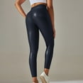 thumbnail image 1 of DondPO Leggings for Women,Leather Pants V Back Faux Leather Leggings Women Scrunch Butt Lifting V Cut Waist Shaped Ruched Squat Proof Leggings Tights for Women,Womens Pants,Navy Pants XL, 1 of 4