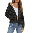 thumbnail image 1 of DondPO Long Sleeve Shirts Dress Shirts for Women Plaid Shirts For Women Long Sleeve Button Down Christmas Fall Jacket Womens Tops Flannel Shirt Black XXL, 1 of 6