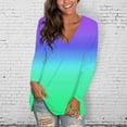 thumbnail image 1 of DondPO Long Sleeve Shirts for Women Sweatshirt for Women Women -Dye OfficeCasual Shirt Womens Tops Graphic Tees Purple S, 1 of 8