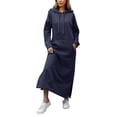 thumbnail image 1 of DondPO Maxi Dress for Women Hoodie Dress Women's Loose Hooded Long Dress Padded Sweatshirt Casual Fashion Dress Large Pocket Dress Casual Dresses Long Sleeve Dress Blue Dress XXL, 1 of 8