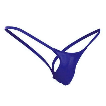 DondPO Men'S Thong Underwear，G-string Back Mens Briefs Thong Open Low Underwear Waist Underpants，Mens Sexy Lingerie，Jock Straps for Men Blue L (Clearance)