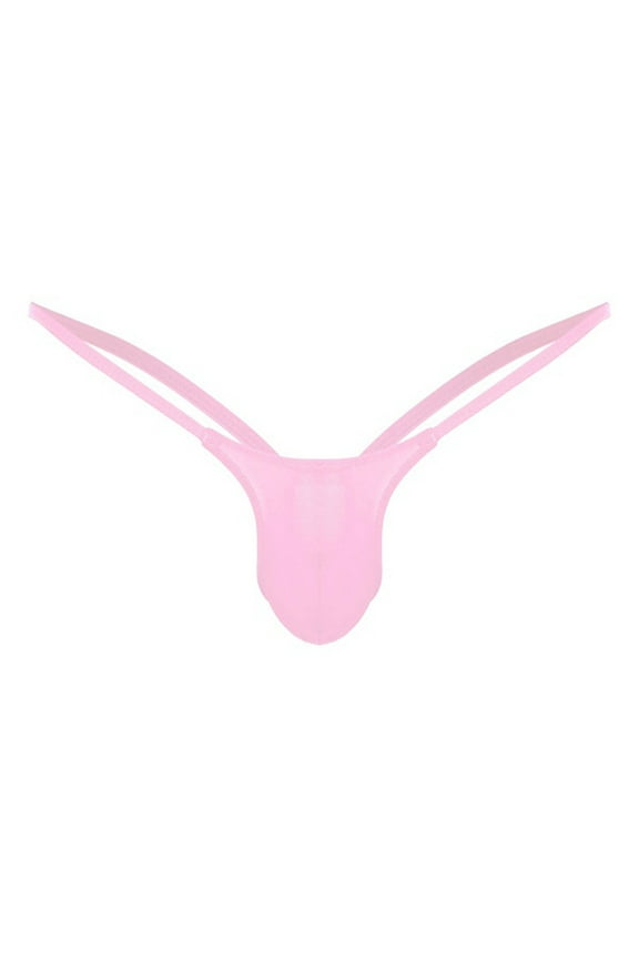 DondPO Men'S Thong UnderwearThong Briefs Open Back Rise Mens G-string Underpants Low UnderwearMens Jock Straps for Men Pink L