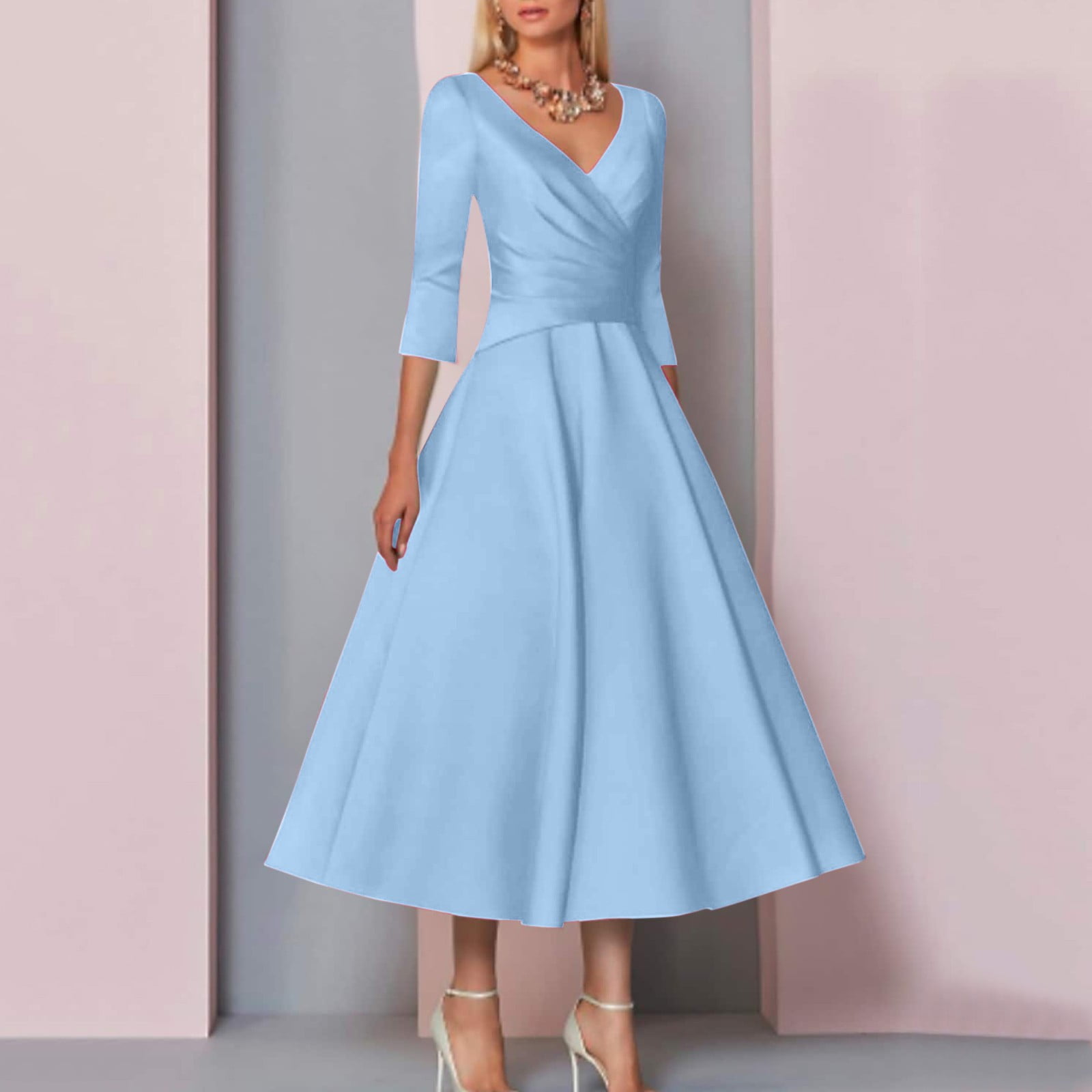 DondPO Midi Dresses for Women,Wedding Guest Dresses Mother Of The Bride ...