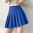thumbnail image 1 of DondPO Mini Dress Womens Skirts Womens Girls Solid Pleated Skirt Basic Skirt Aline Design Skirt Pleated Skirts Womens Dresses Blue Dress XXL, 1 of 4