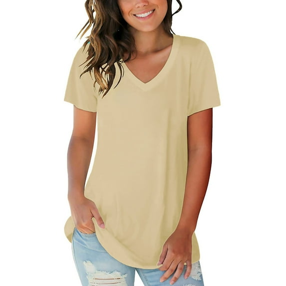 DondPO Oversized Tshirts for Women Short Sleeve Shirts Summer Print Large Short Sleeve Loose Women's Short Sleeve T Shirt V Neck Tee Womens Tops Summer Tops for Women N L