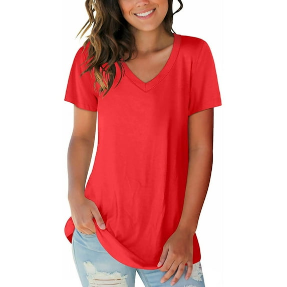 DondPO Oversized Tshirts for Women Short Sleeve Shirts Summer Print Large Short Sleeve Loose Women's Short Sleeve T Shirt V Neck Tee Womens Tops Summer Tops for Women I L