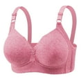 thumbnail image 1 of DondPO Plus Size Bras for Women Wireless Comfortable Bras for Older Women Front Closure Bras for Women No Underwire Wireless Bras for Women Seamless Tshirt Bra Full Coverage Bras for Women Pink 44, 1 of 7